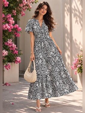 topshop mix spotted midi dress Rent Topshop Mix And Match Stripe And Floral Midi Dress In Multi